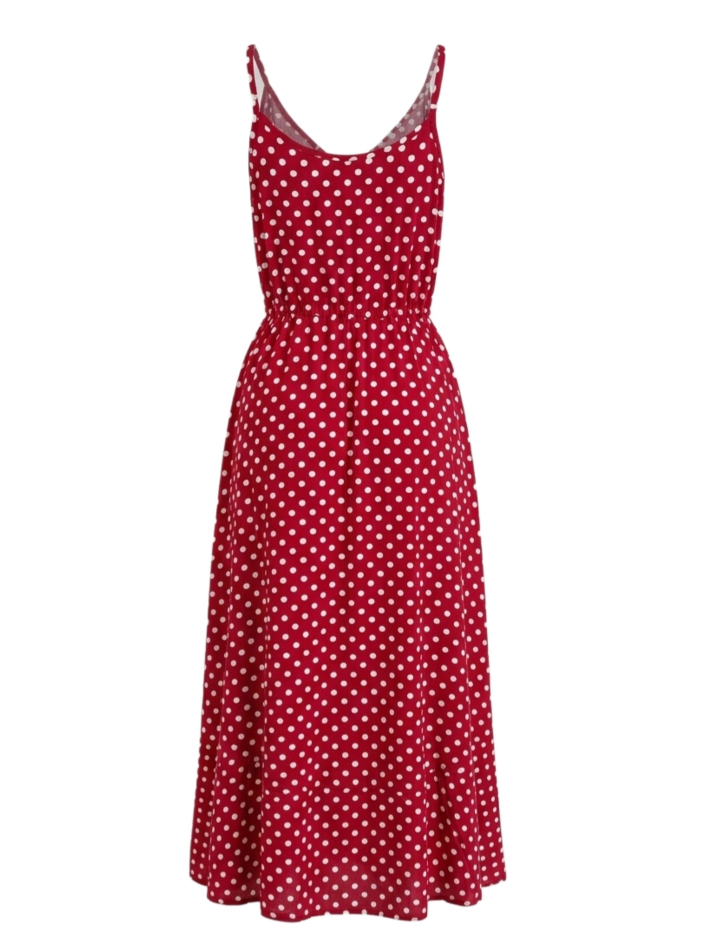Vestito Lungo Rosso a Pois - Collezione Estate