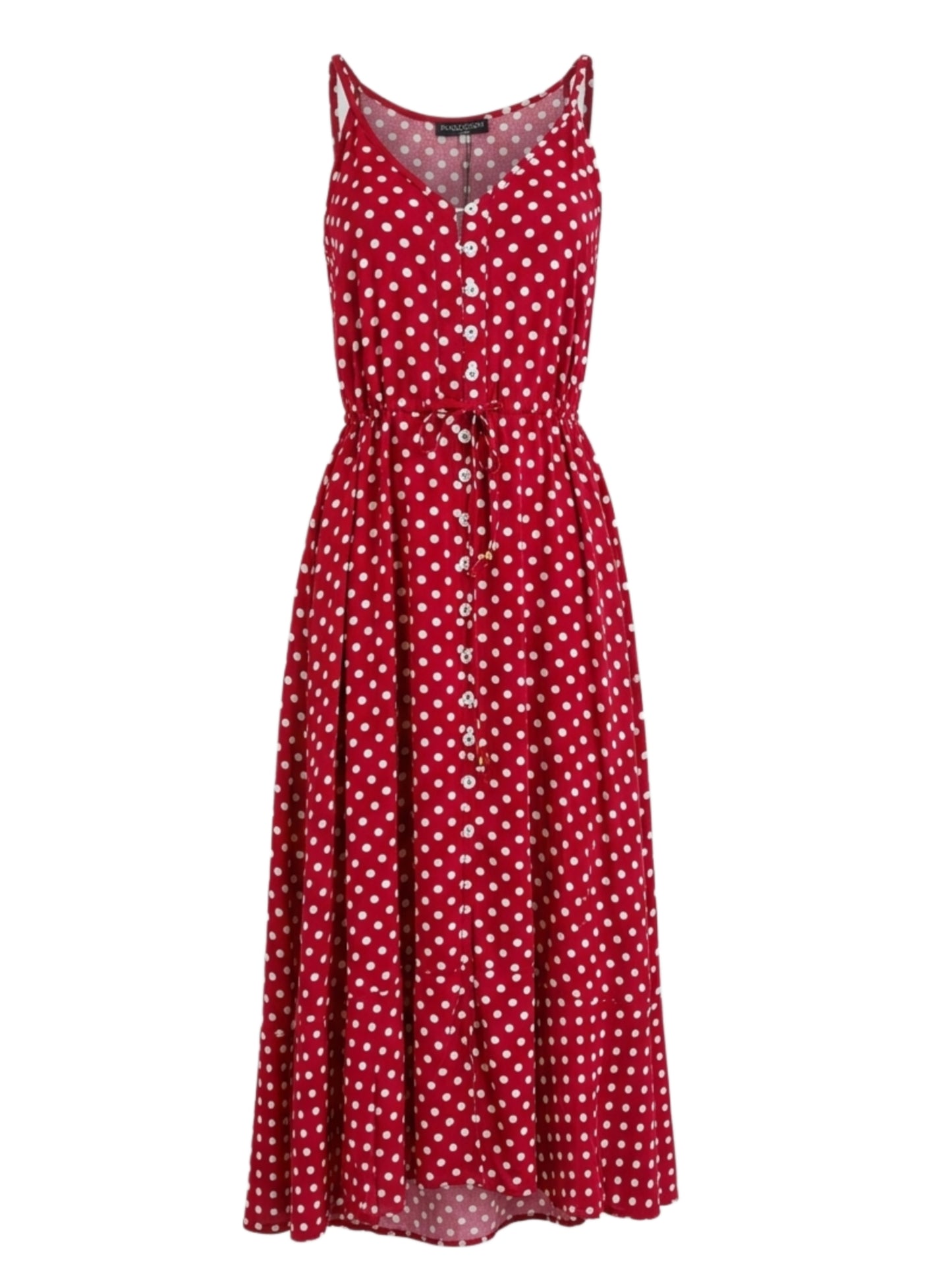 Vestito Lungo Rosso a Pois - Collezione Estate