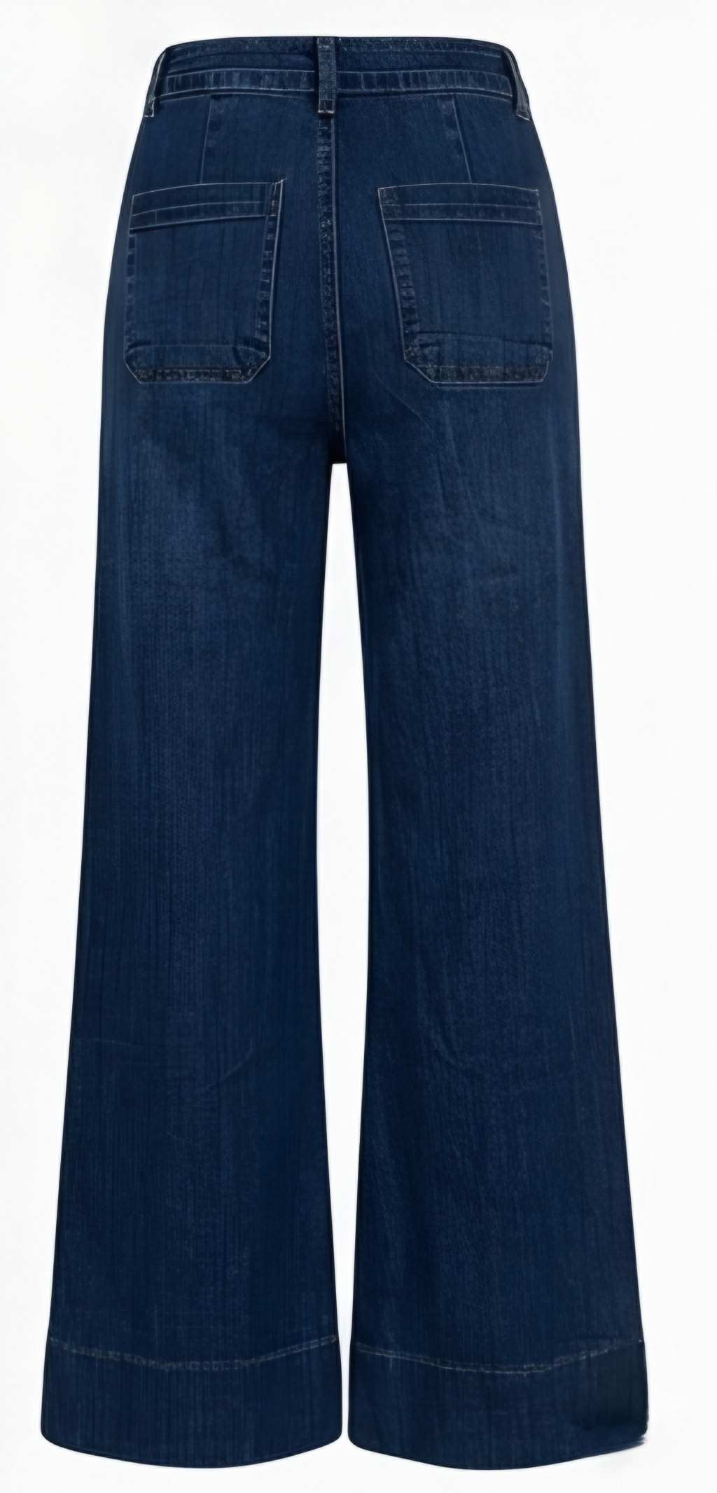 Jeans Estee Brown Wide Leg a Vita Alta con Tasche Patch - Denim Scuro