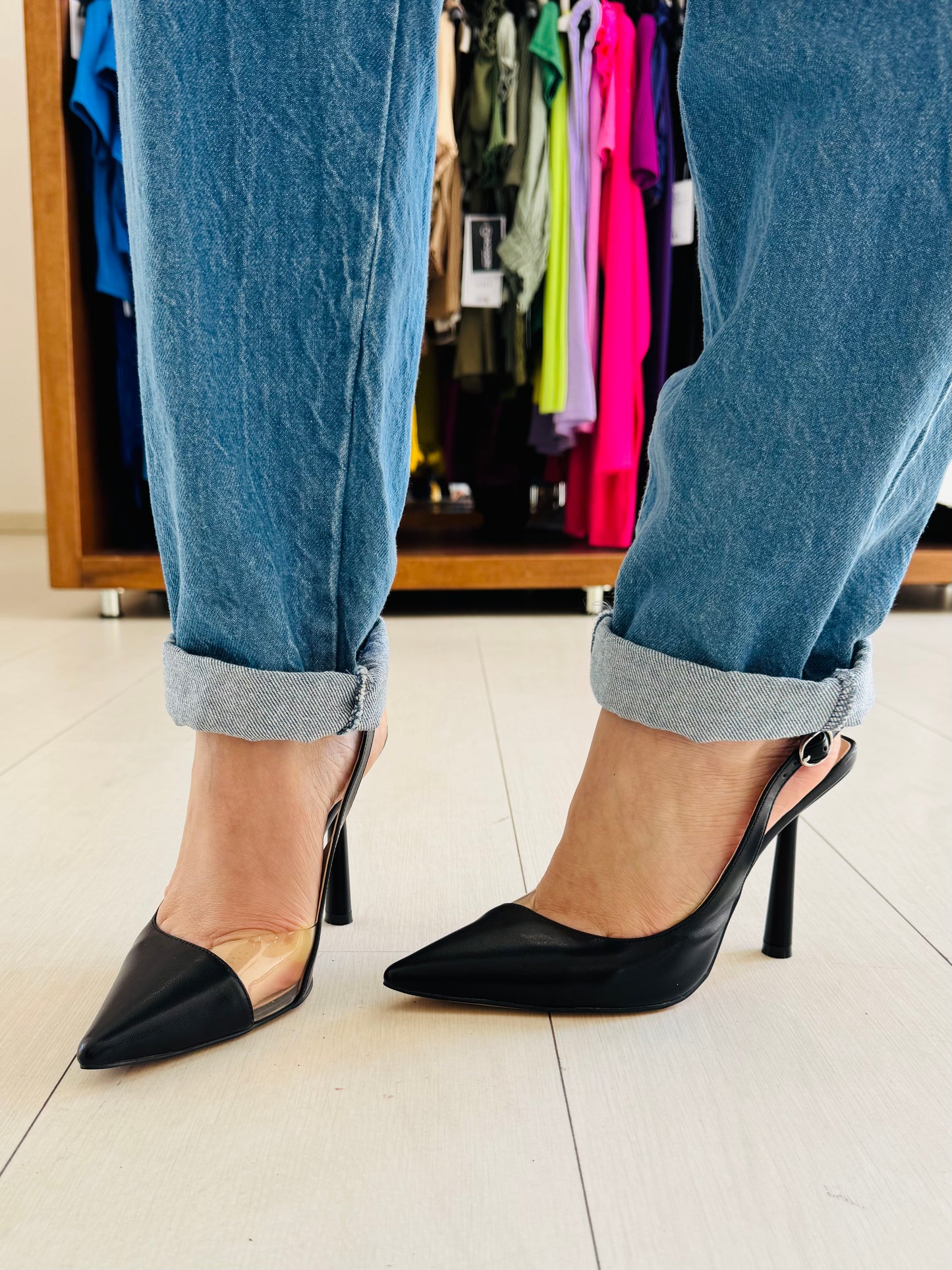 Décolleté Slingback "Ambra" – Eleganza Minimal con Dettaglio PVC