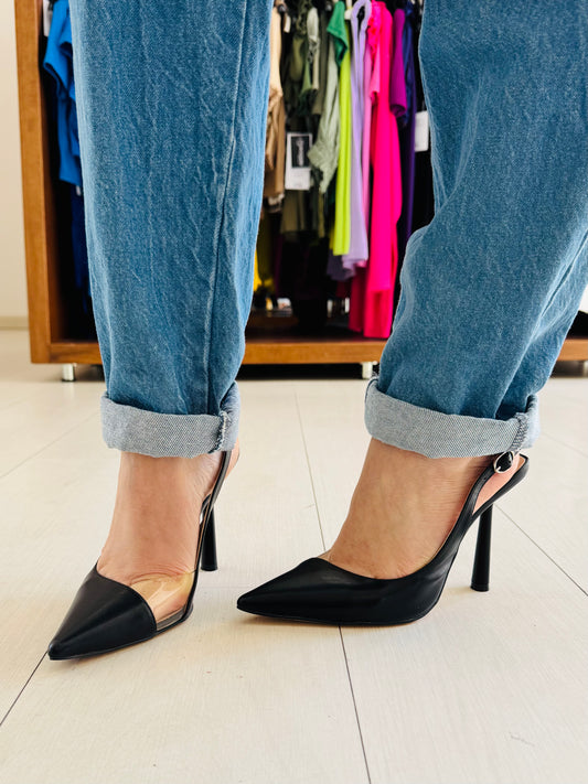 Décolleté Slingback "Ambra" – Eleganza Minimal con Dettaglio PVC