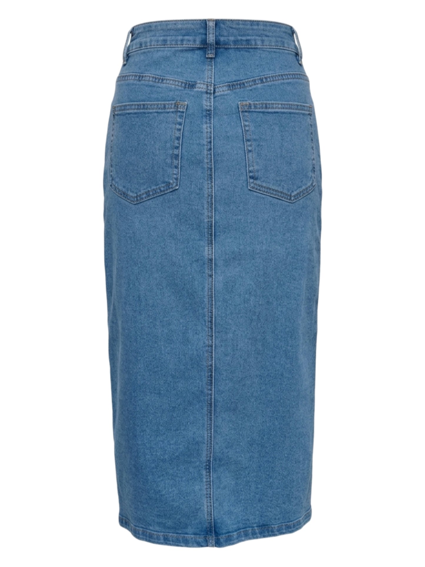 Gonna in Denim Midi con Spacco Frontale