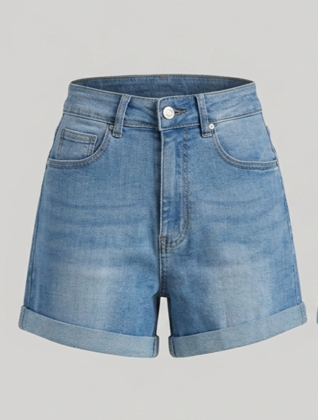 Shorts di Jeans High-Waist – Lavaggio Light Blue